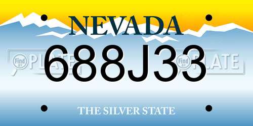 688J33 Nevada License Plate