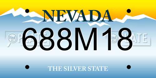 688M18 Nevada License Plate