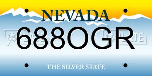 688OGR Nevada License Plate