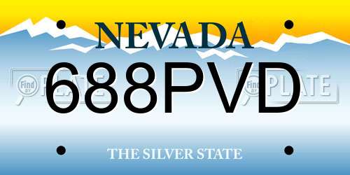 688PVD Nevada License Plate