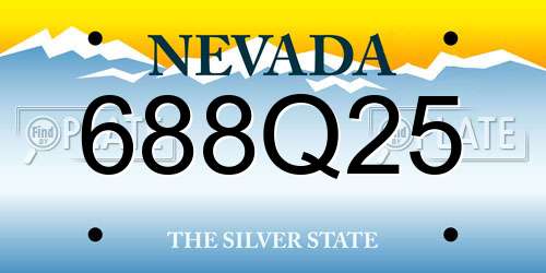 688Q25 Nevada License Plate