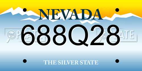 688Q28 Nevada License Plate