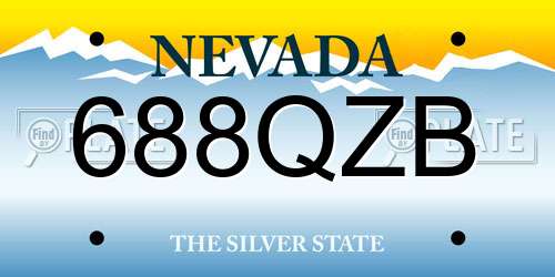 688QZB Nevada License Plate