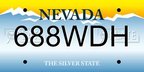 688WDH Nevada License Plate