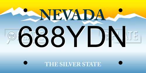688YDN Nevada License Plate