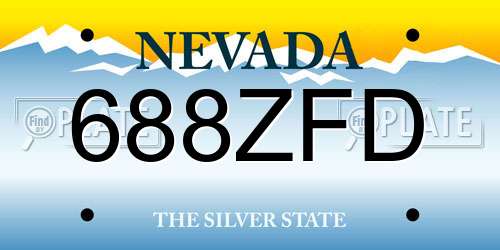 688ZFD Nevada License Plate