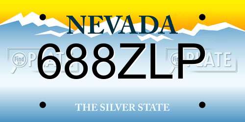 688ZLP Nevada License Plate