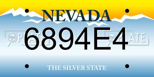 6894E4 Nevada License Plate