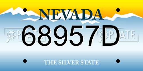 68957D Nevada License Plate
