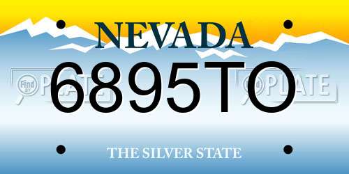 6895TO Nevada License Plate