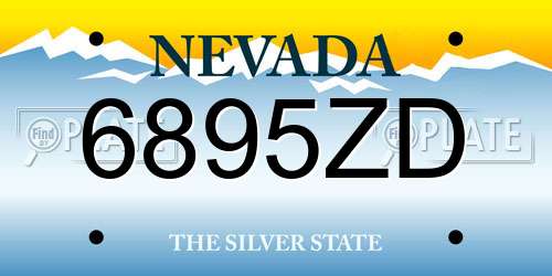 6895ZD Nevada License Plate