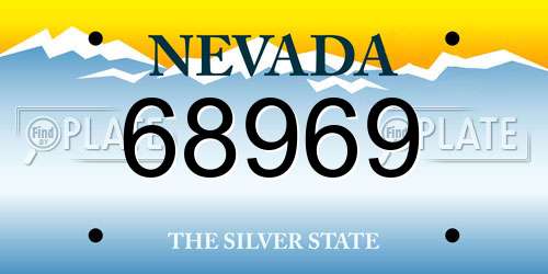68969 Nevada License Plate