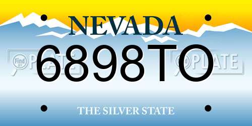 6898TO Nevada License Plate