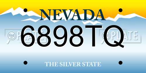 6898TQ Nevada License Plate