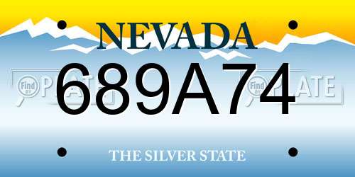 689A74 Nevada License Plate