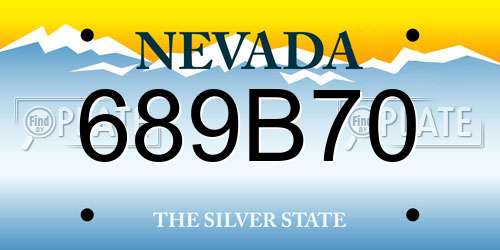 689B70 Nevada License Plate