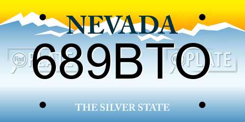 689BTO Nevada License Plate