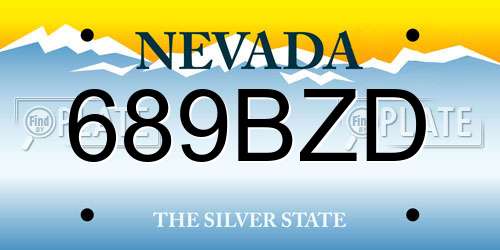 689BZD Nevada License Plate