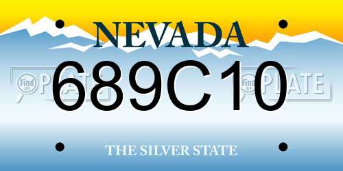 689C10 Nevada License Plate