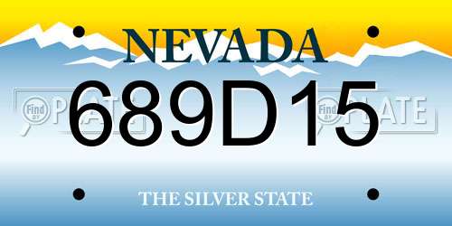 689D15 Nevada License Plate