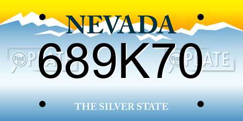 689K70 Nevada License Plate