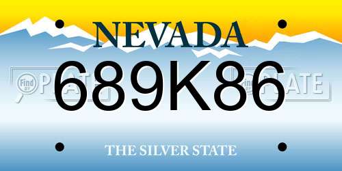 689K86 Nevada License Plate