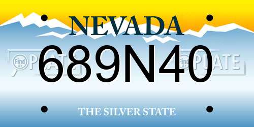 689N40 Nevada License Plate
