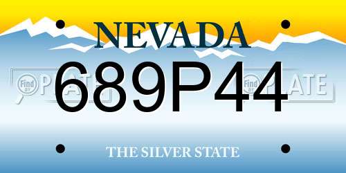 689P44 Nevada License Plate