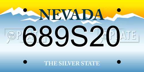 689S20 Nevada License Plate
