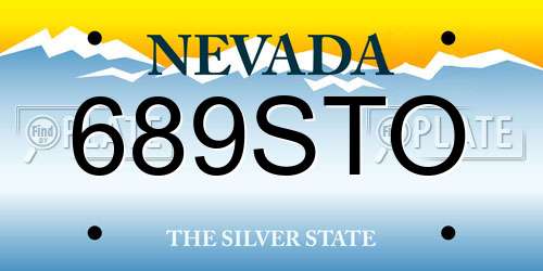 689STO Nevada License Plate