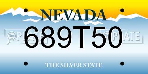 689T50 Nevada License Plate
