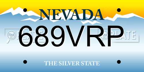 689VRP Nevada License Plate
