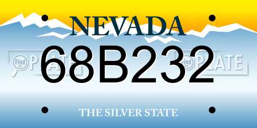 68B232 Nevada License Plate