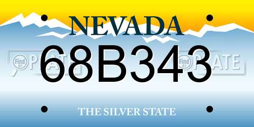 68B343 Nevada License Plate