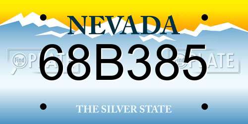68B385 Nevada License Plate