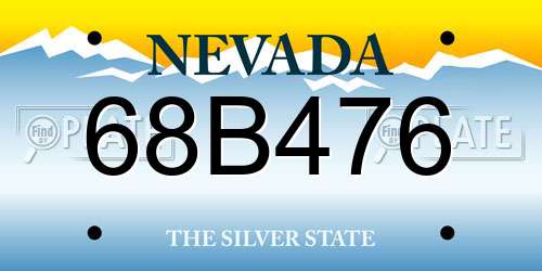 68B476 Nevada License Plate