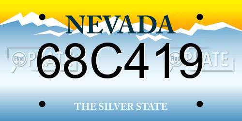 68C419 Nevada License Plate