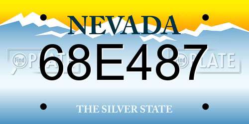 68E487 Nevada License Plate