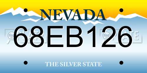 68EB126 Nevada License Plate