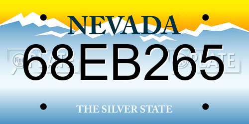 68EB265 Nevada License Plate