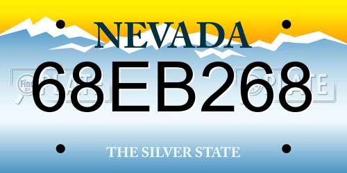 68EB268 Nevada License Plate
