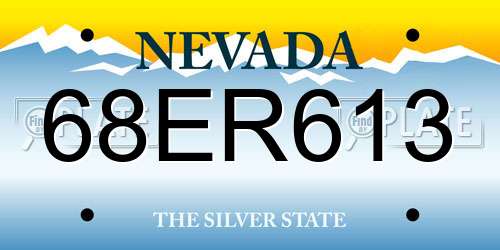 68ER613 Nevada License Plate