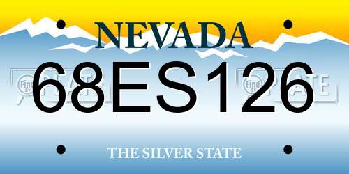 68ES126 Nevada License Plate