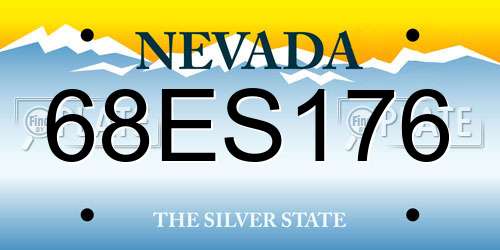 68ES176 Nevada License Plate