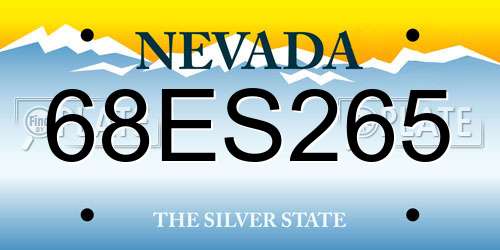68ES265 Nevada License Plate