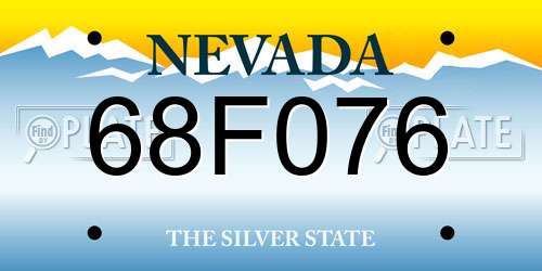 68F076 Nevada License Plate