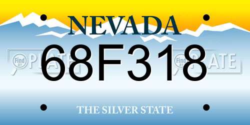 68F318 Nevada License Plate
