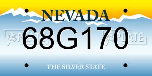 68G170 Nevada License Plate