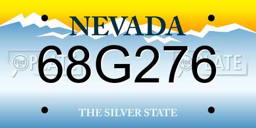 68G276 Nevada License Plate