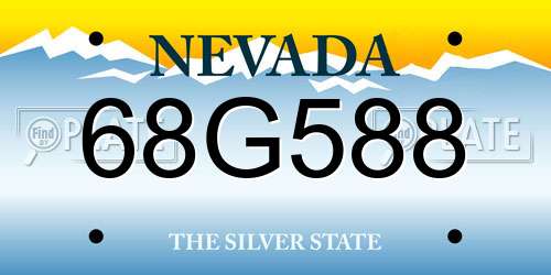 68G588 Nevada License Plate
